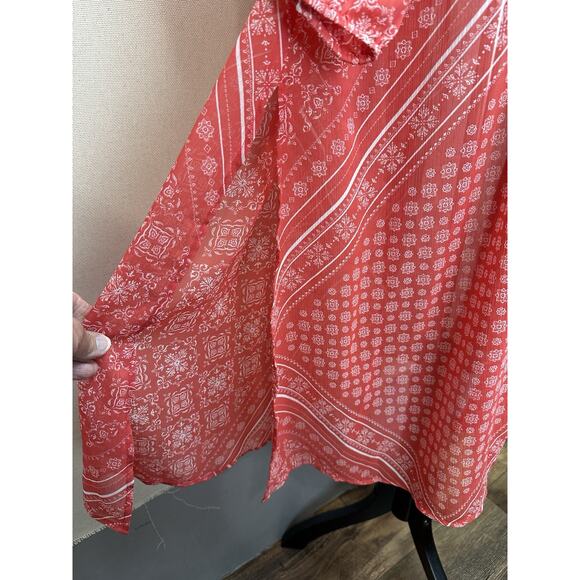 Lane Bryant Plus Sz 18/20 Red Belted Swim Coverup Kimono Beachwear Resortwear - Picture 10 of 16